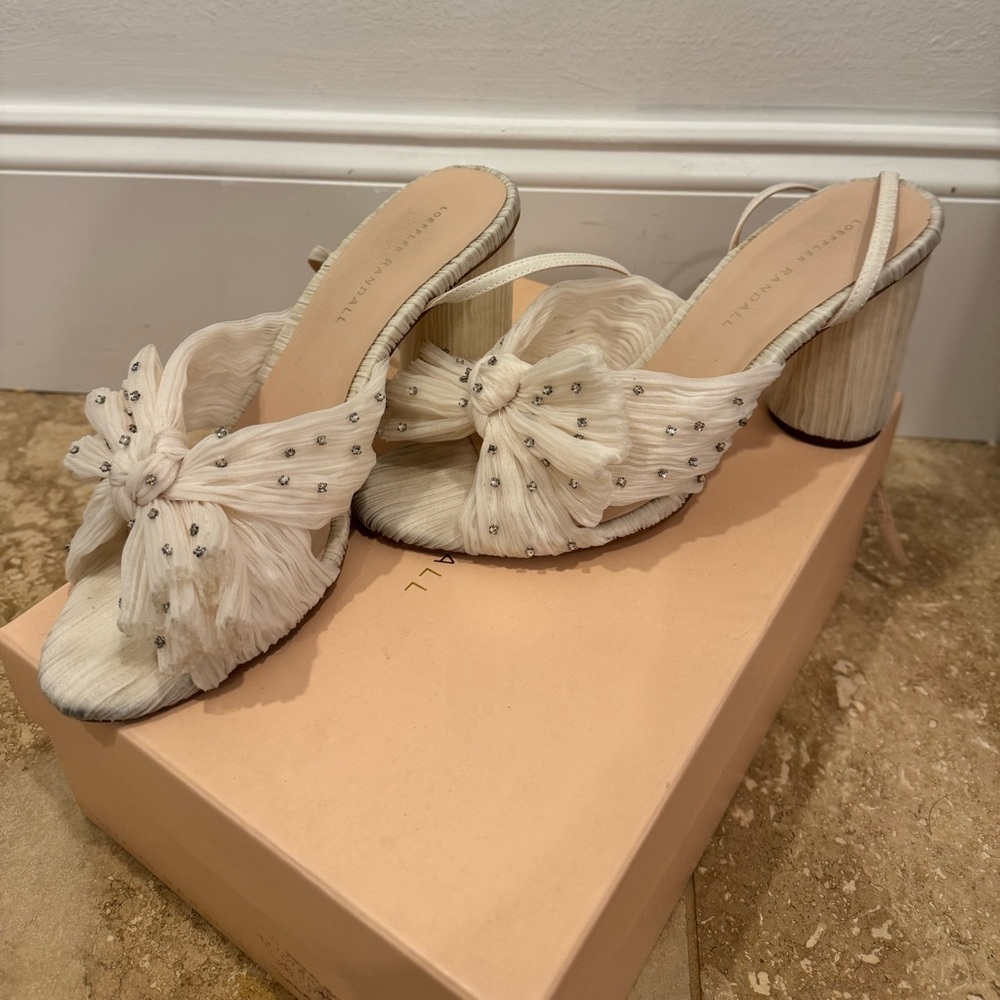 Loeffler Randall rhinestone camellia heels